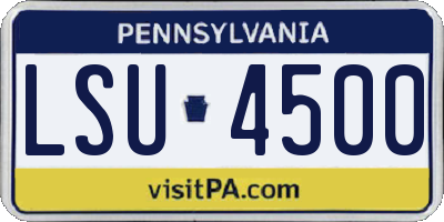 PA license plate LSU4500