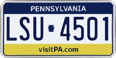 PA license plate LSU4501