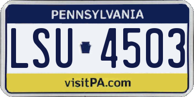PA license plate LSU4503