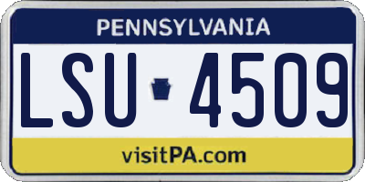 PA license plate LSU4509