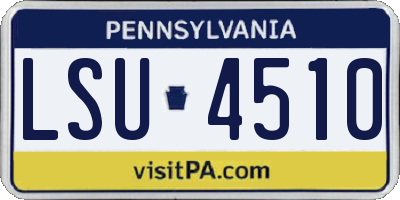 PA license plate LSU4510