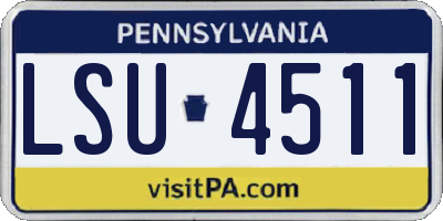 PA license plate LSU4511