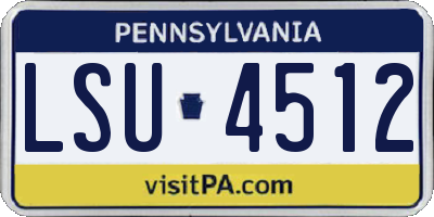 PA license plate LSU4512