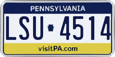 PA license plate LSU4514