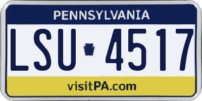 PA license plate LSU4517