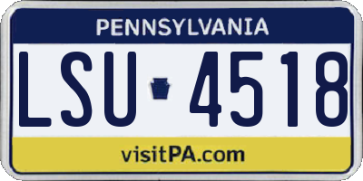 PA license plate LSU4518