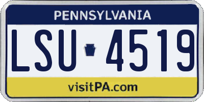 PA license plate LSU4519