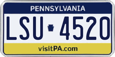 PA license plate LSU4520