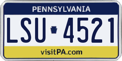 PA license plate LSU4521