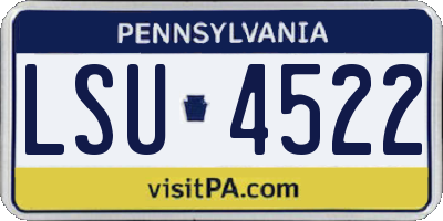 PA license plate LSU4522