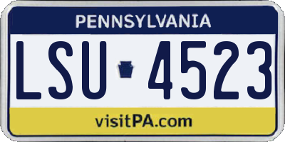 PA license plate LSU4523