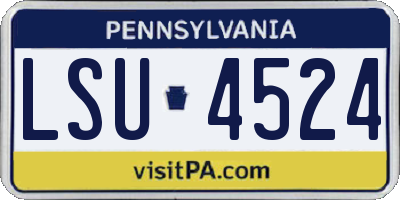 PA license plate LSU4524