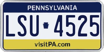 PA license plate LSU4525