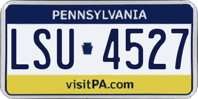 PA license plate LSU4527