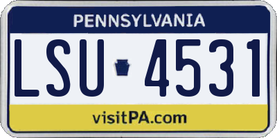 PA license plate LSU4531