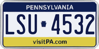 PA license plate LSU4532