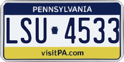 PA license plate LSU4533