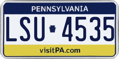 PA license plate LSU4535
