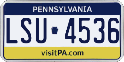 PA license plate LSU4536
