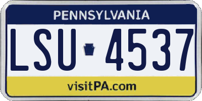 PA license plate LSU4537