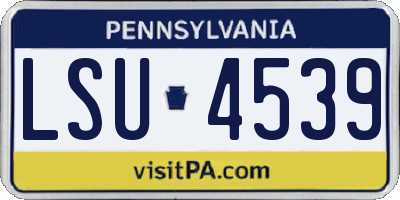 PA license plate LSU4539