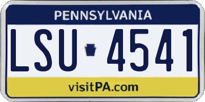PA license plate LSU4541