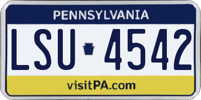 PA license plate LSU4542