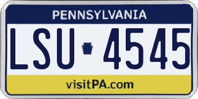 PA license plate LSU4545