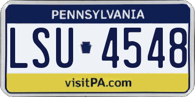 PA license plate LSU4548