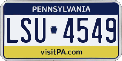 PA license plate LSU4549