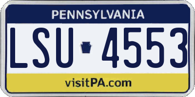 PA license plate LSU4553