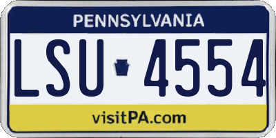 PA license plate LSU4554