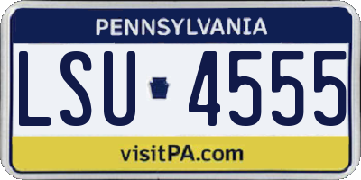 PA license plate LSU4555