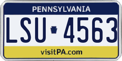 PA license plate LSU4563