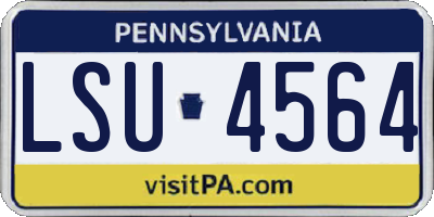 PA license plate LSU4564