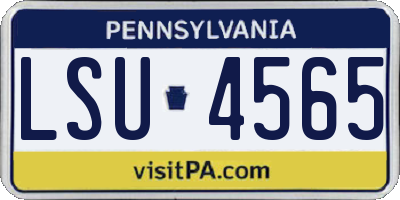 PA license plate LSU4565