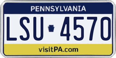 PA license plate LSU4570