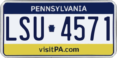 PA license plate LSU4571