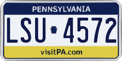 PA license plate LSU4572