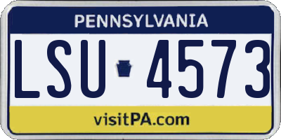 PA license plate LSU4573