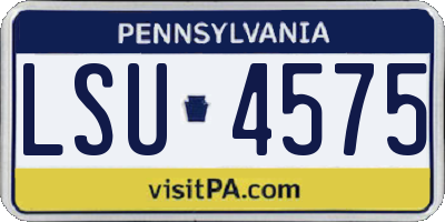 PA license plate LSU4575