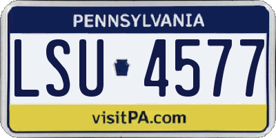 PA license plate LSU4577