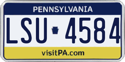 PA license plate LSU4584