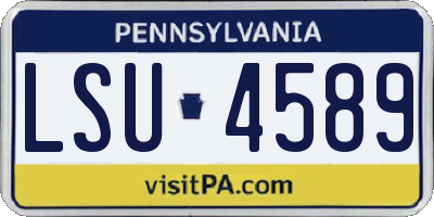 PA license plate LSU4589