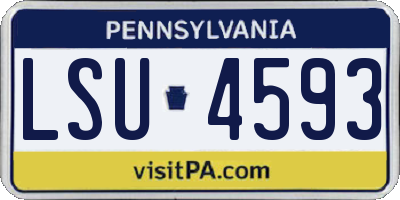 PA license plate LSU4593