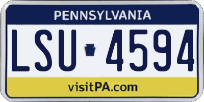 PA license plate LSU4594