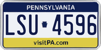 PA license plate LSU4596