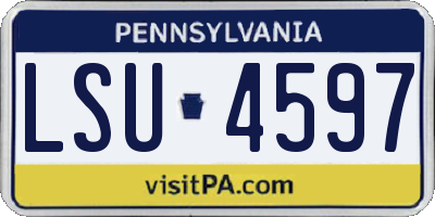 PA license plate LSU4597