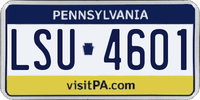 PA license plate LSU4601