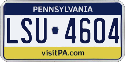 PA license plate LSU4604